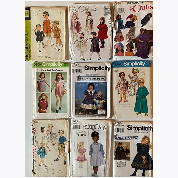 Lot of 9 Vintage Sewing Patterns Simplicity and McCalls Childrens Sizes 2-6 - Picture 1 of 6